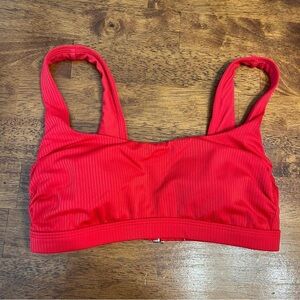 Kona Sol red swim top size small ribbed